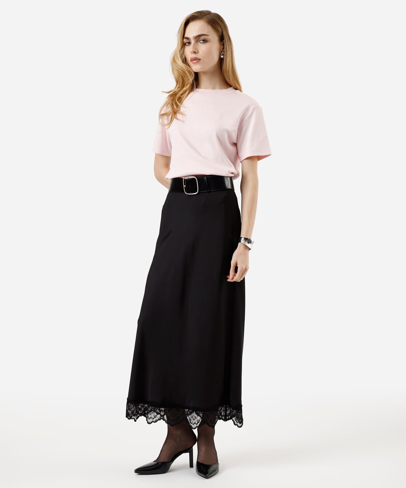 camiseta oversized feminina de algodão peruano interlock rosa