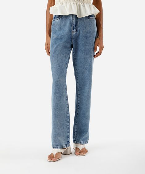 calça reta petit feminina  jeans  sawary azul