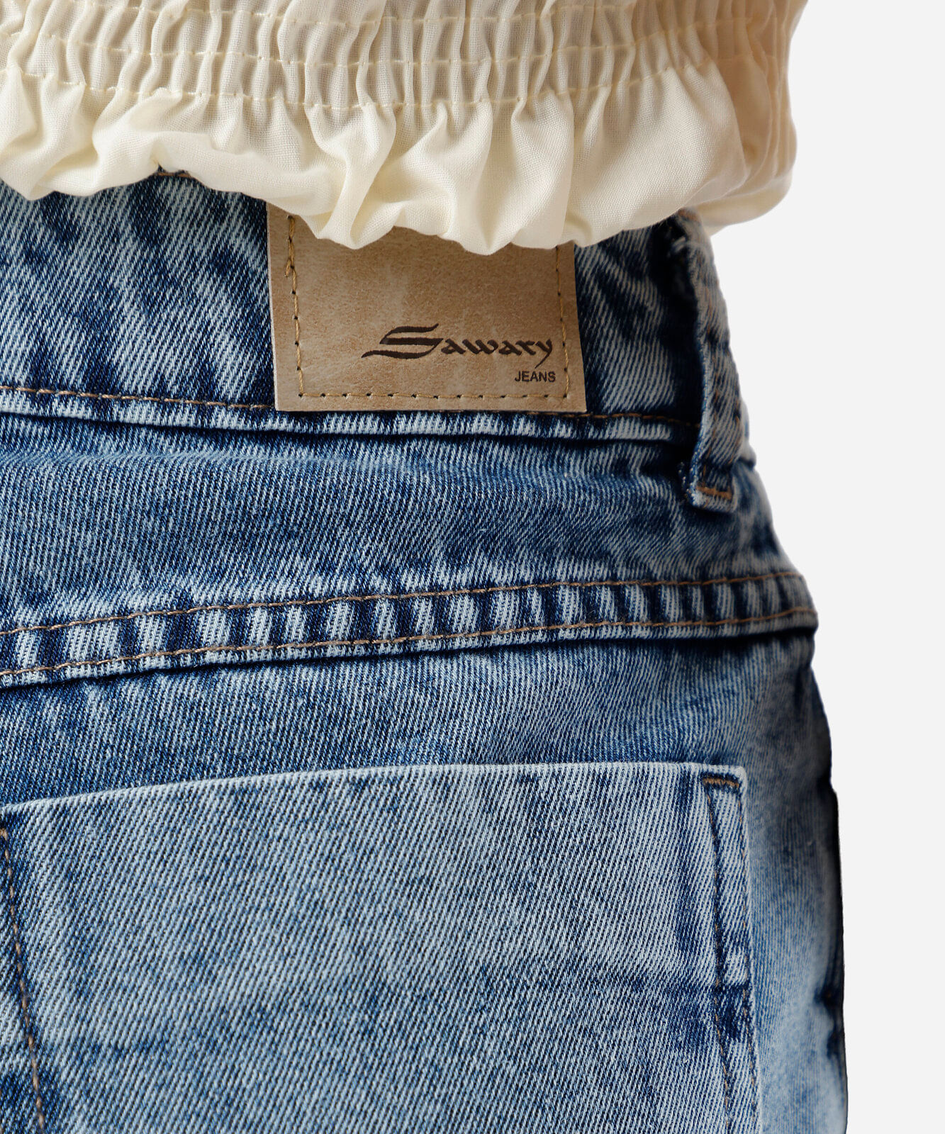 calça reta petit feminina  jeans  sawary azul