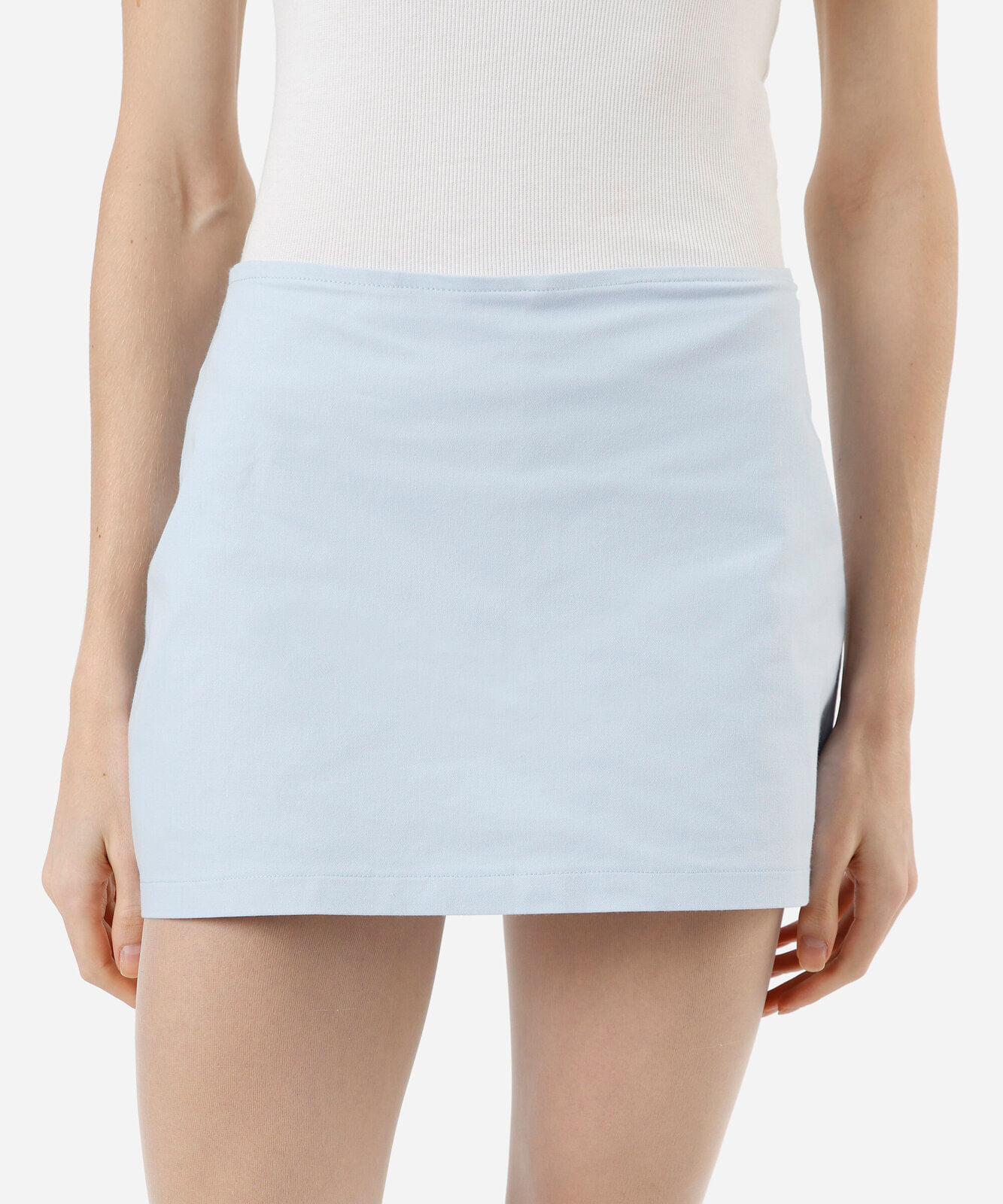 short saia feminino de sarja azul
