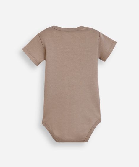 body infantil de algodão muitas aventuras marrom