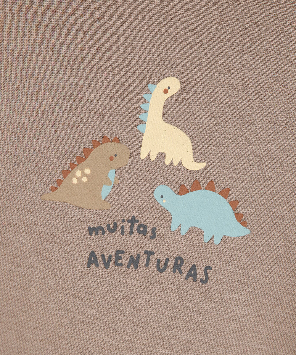body infantil de algodão muitas aventuras marrom