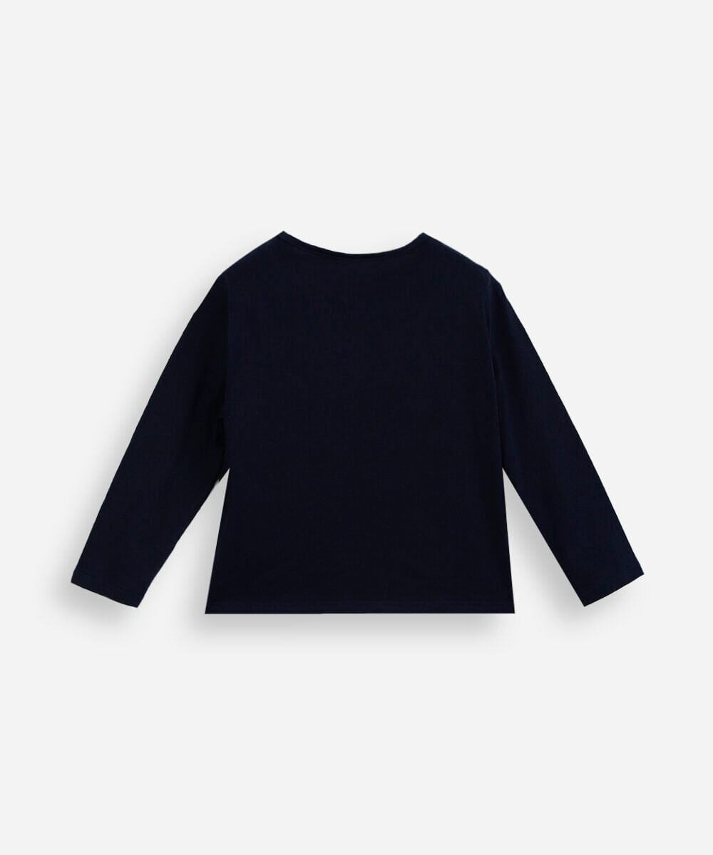 blusa infantil de algodão manga longa hello kitty e amigos azul
