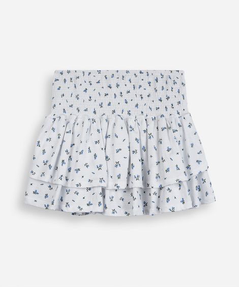 mini saia juvenil marias floral off white