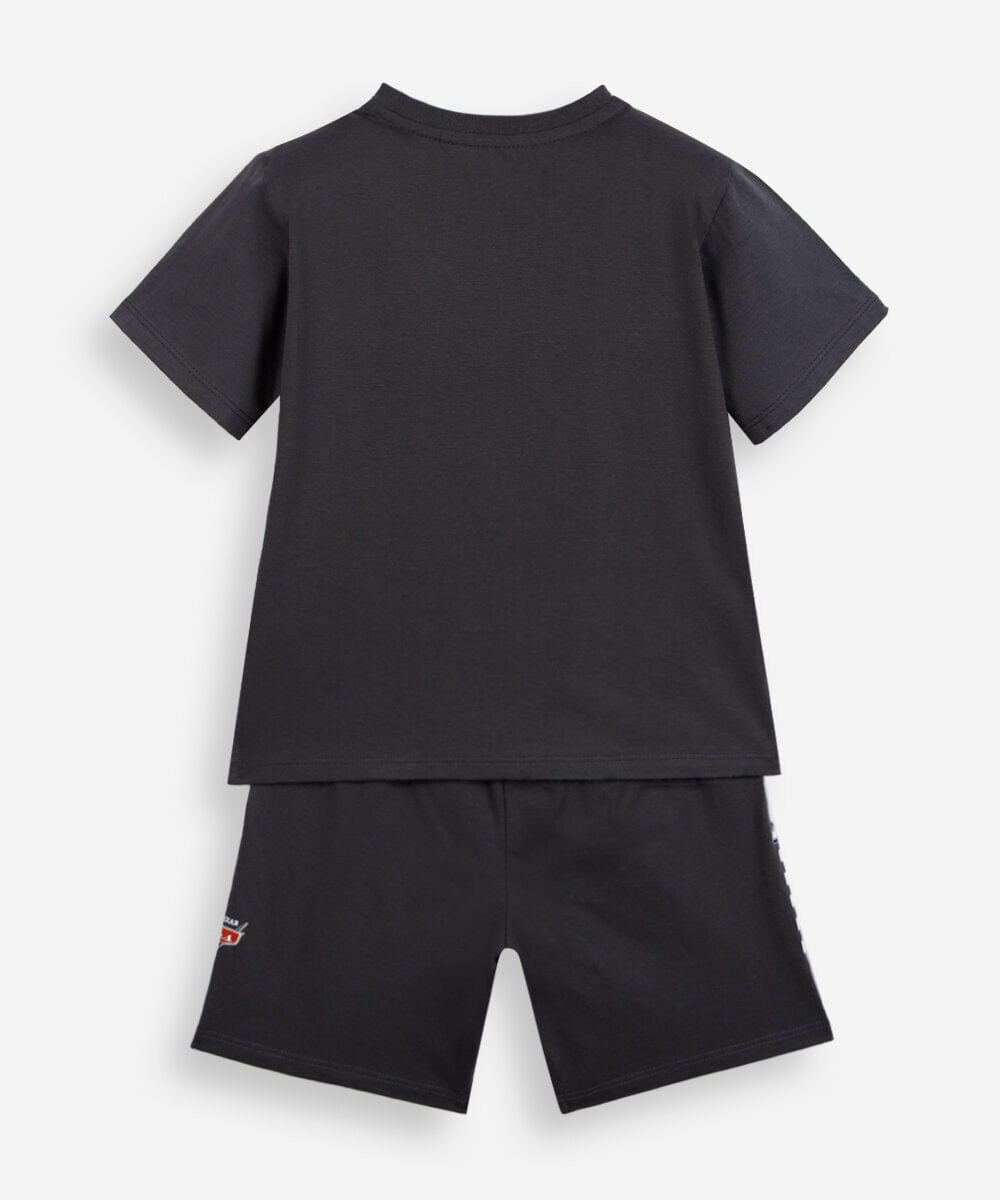 pijama curto infantil mcqueen carros cinza