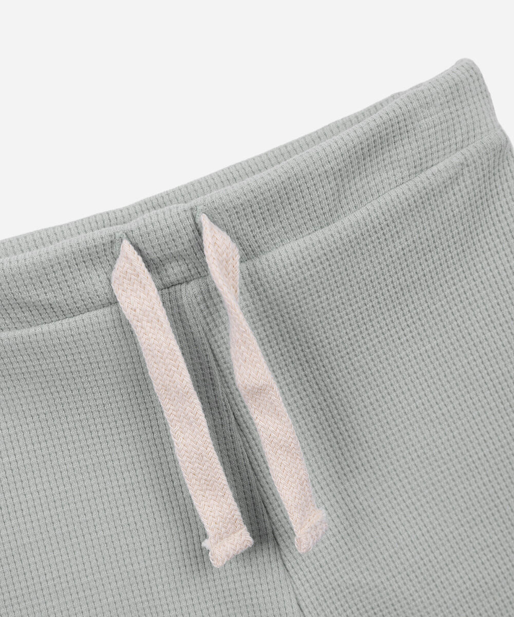 conjunto curto infantil de algodão texturizado verde
