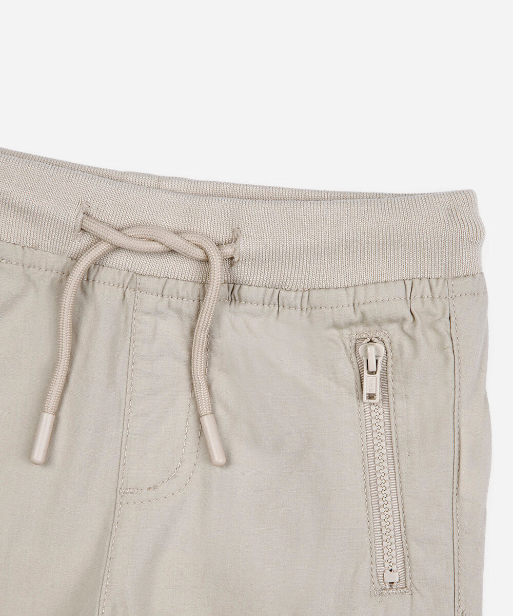calça jogger de sarja infantil bege