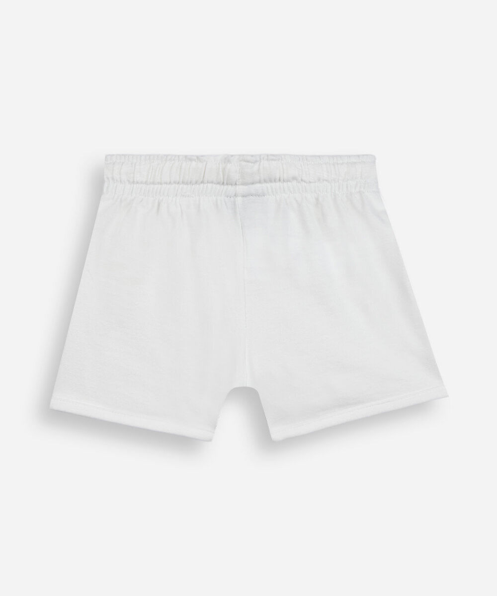 short curto infantil de moletinho minnie e margarida off white