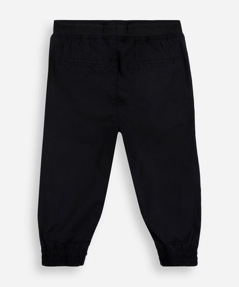 calça jogger de sarja infantil preta