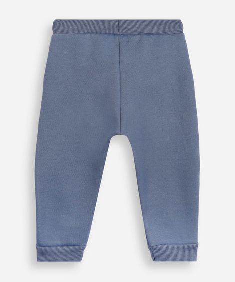 calça de moletom infantil texturizada azul