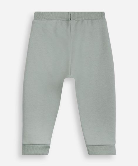 calça jogger infantil de moletom texturizada verde