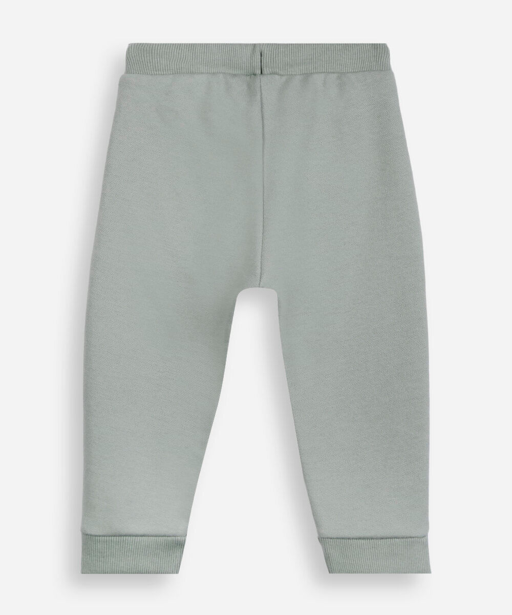 calça jogger infantil de moletom texturizada verde