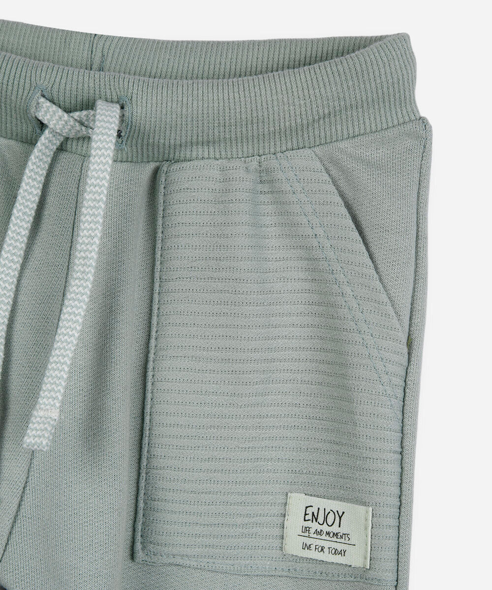 calça jogger infantil de moletom texturizada verde