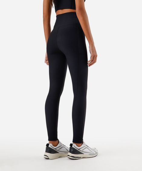 calça legging feminina esportiva canelada preta
