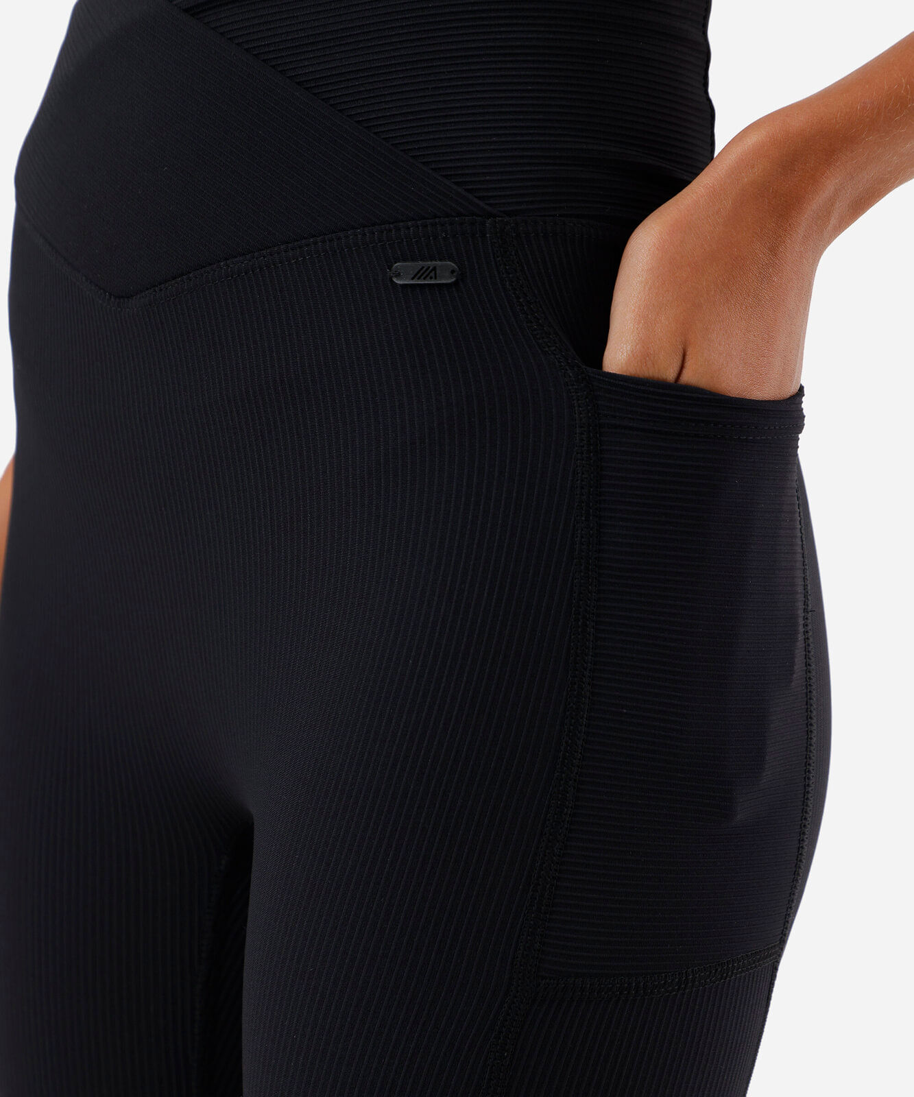 calça legging feminina esportiva ace canelada preta