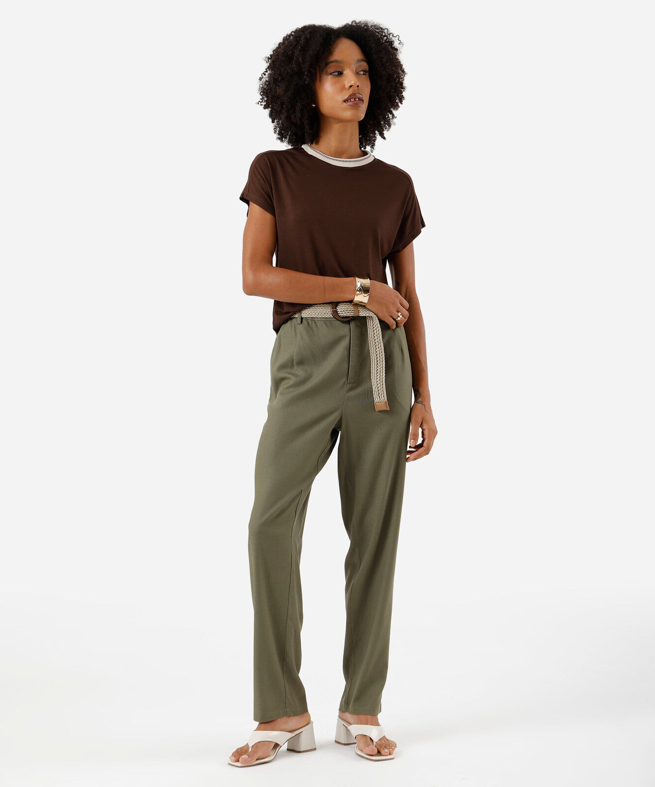 blusa feminina de viscose manga curta marrom