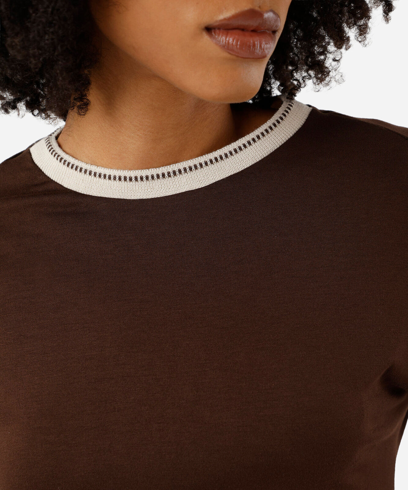 blusa feminina de viscose manga curta marrom