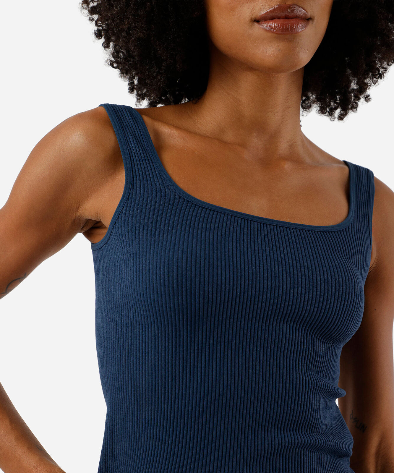 regata de pijama feminina avulsa canelada azul