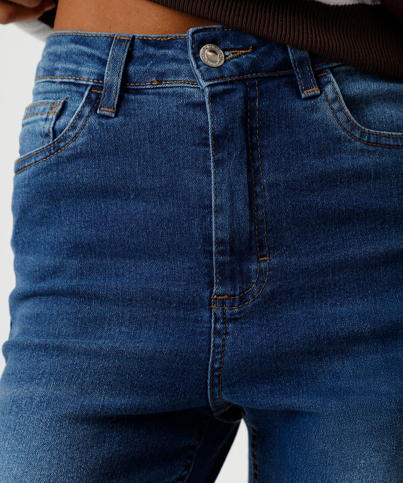 calça skinny feminina jeans cintura alta azul