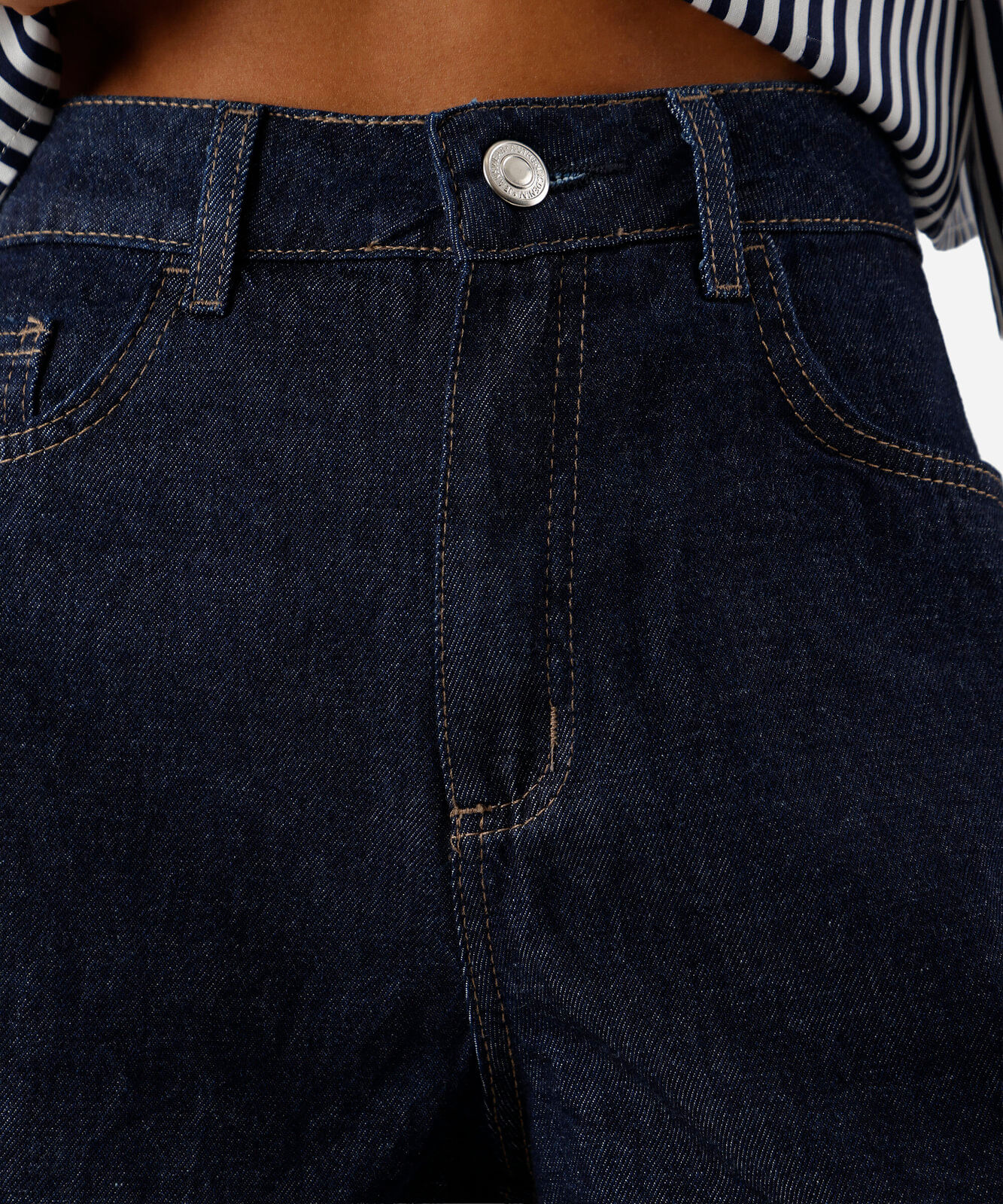 short mom feminino jeans cintura alta azul