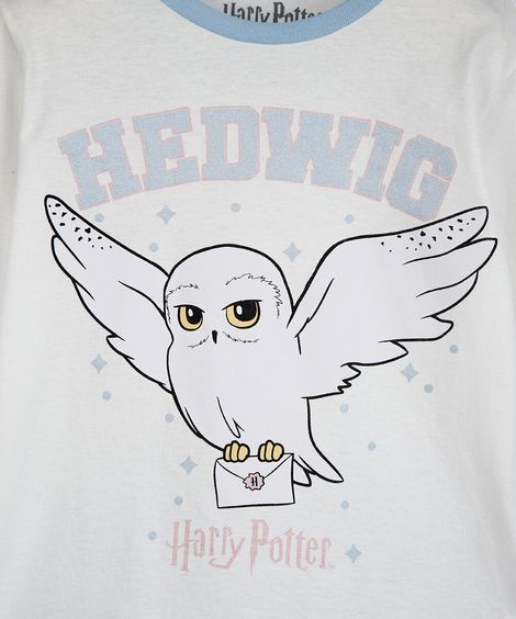 pijama longo infantil hedwig harry potter off white