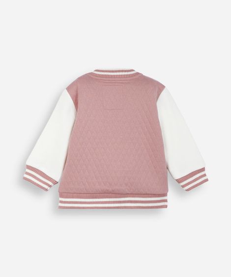 jaqueta bomber infantil little girl bicolor rosa