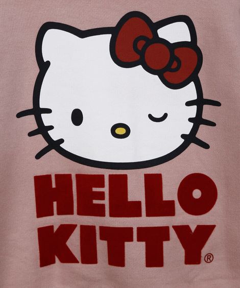 blusão de moletom infantil hello kitty rosa