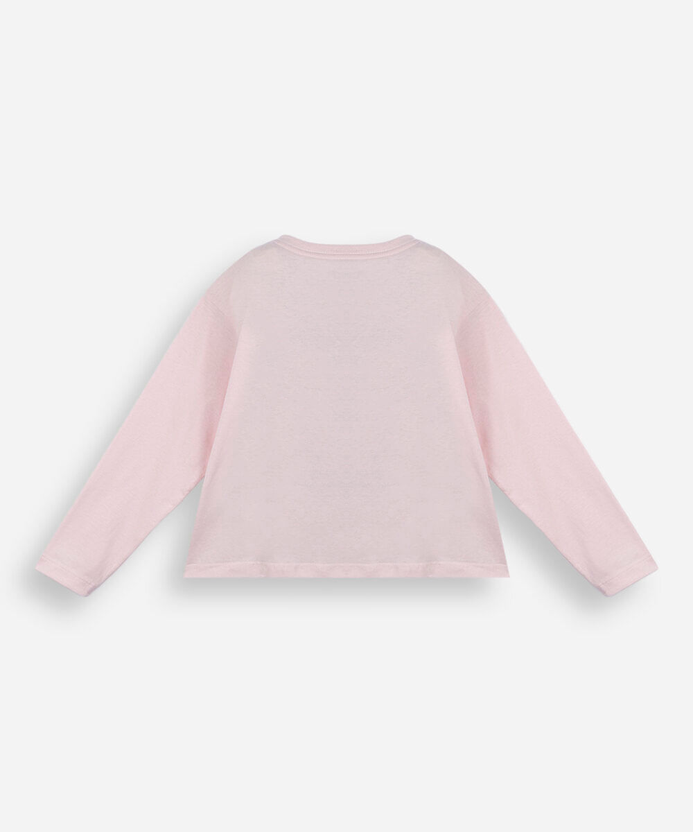 blusa infantil de algodão manga longa guerreiras do k pop rosa