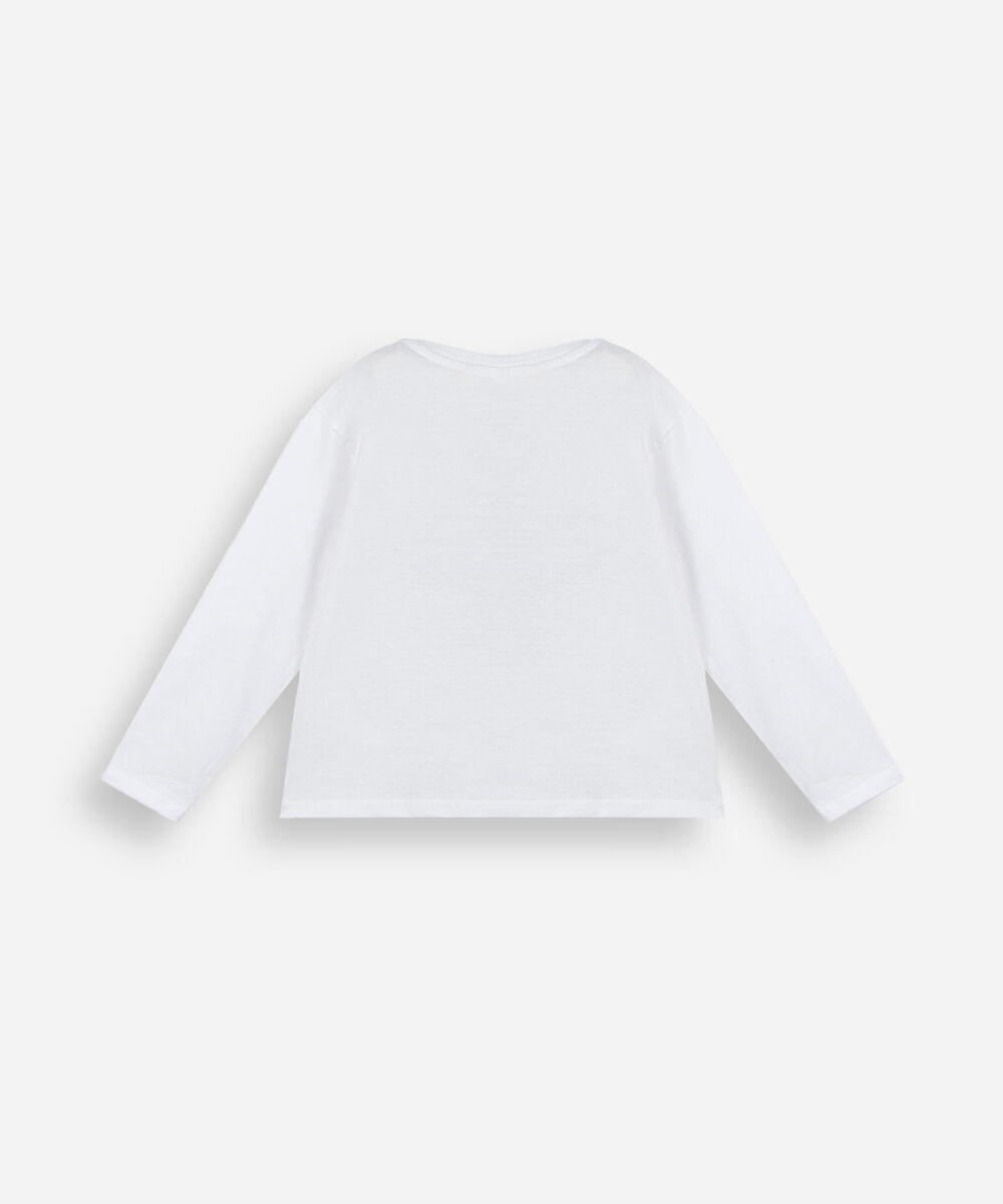 blusa infantil de algodão manga longa borboleta off white