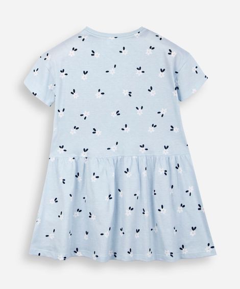 vestido infantil de algodão manga curta floral colorido