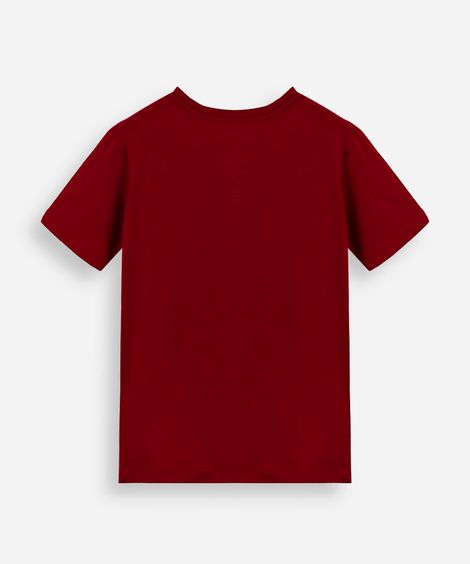 camiseta de algodão infantil manga curta básica vinho