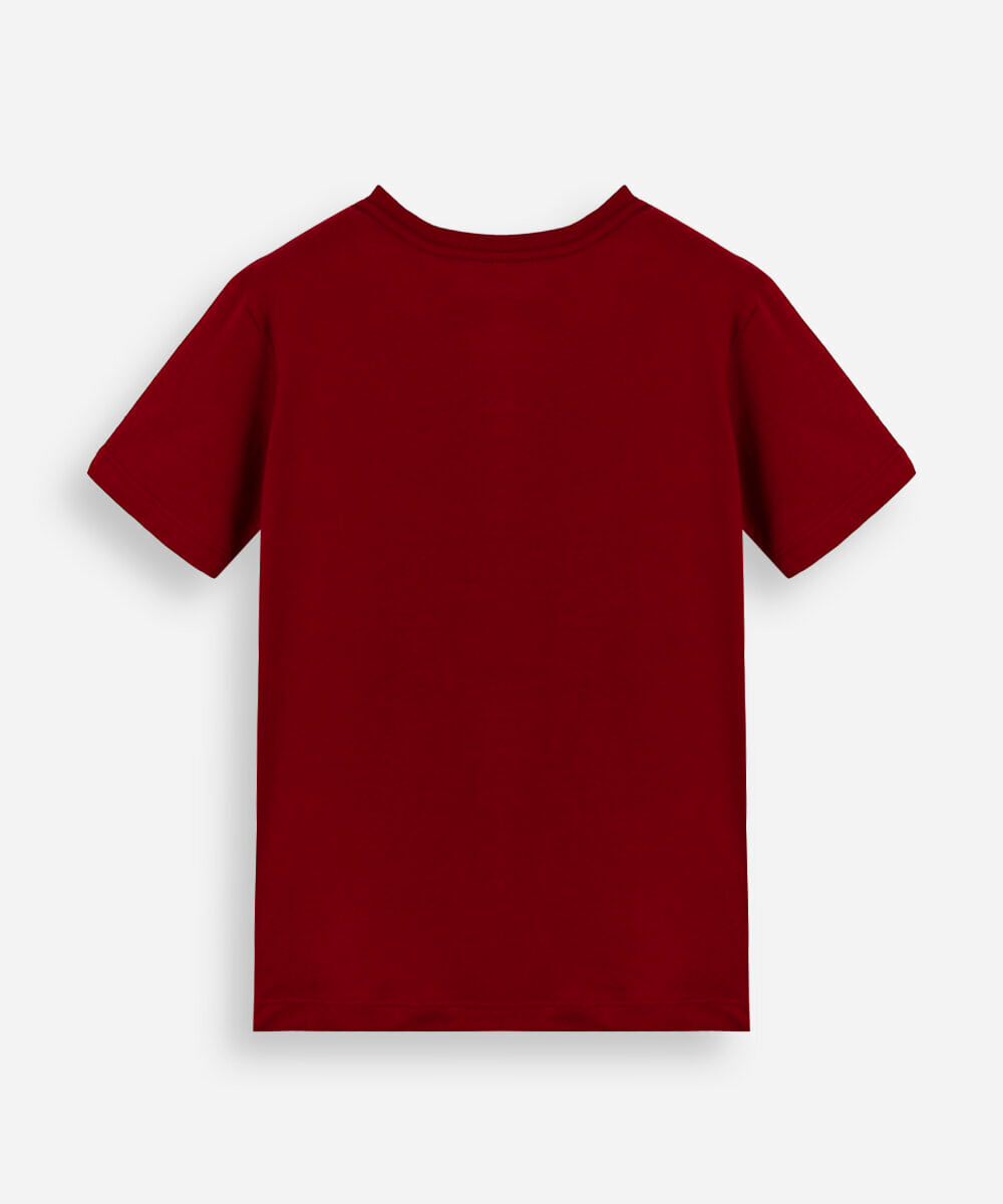 camiseta de algodão infantil manga curta básica vinho