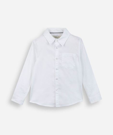 camisa infantil manga longa com bolso off white
