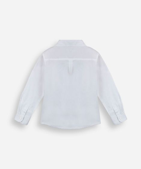 camisa infantil manga longa com bolso off white