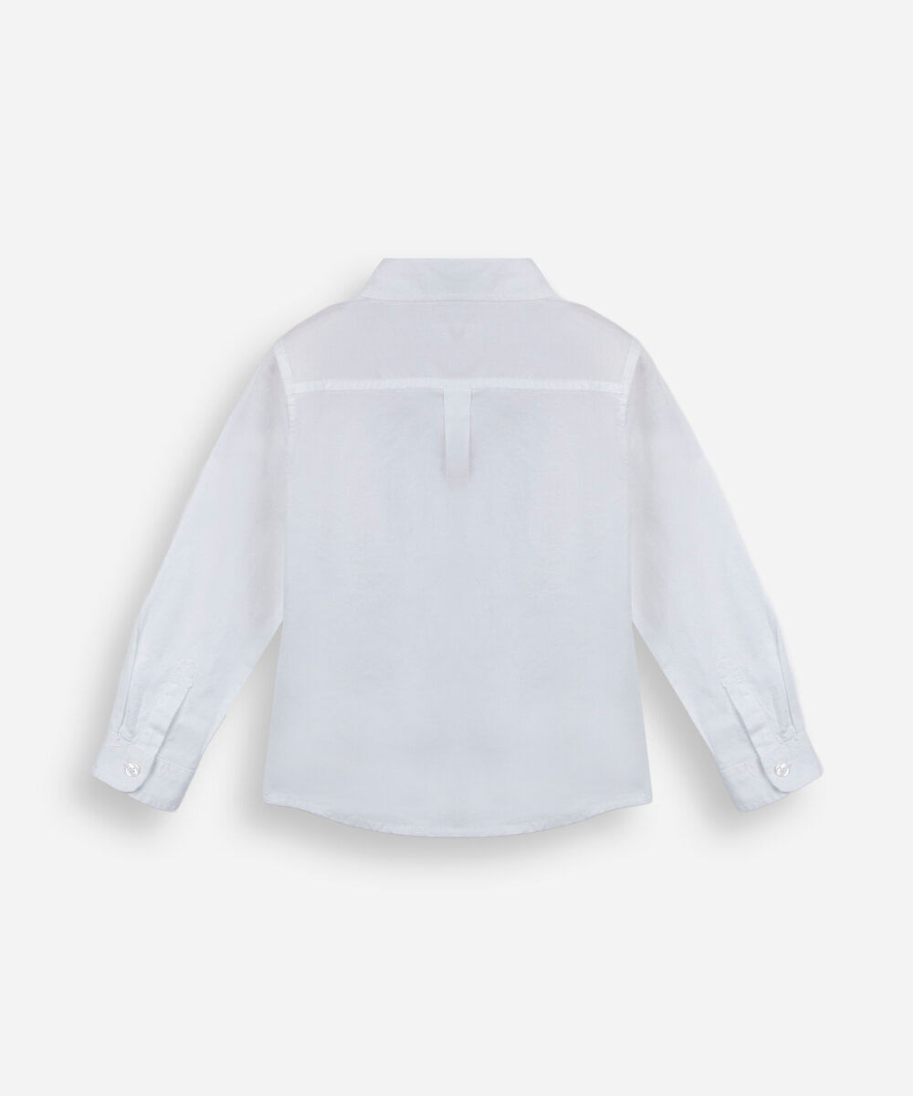 camisa infantil manga longa com bolso off white