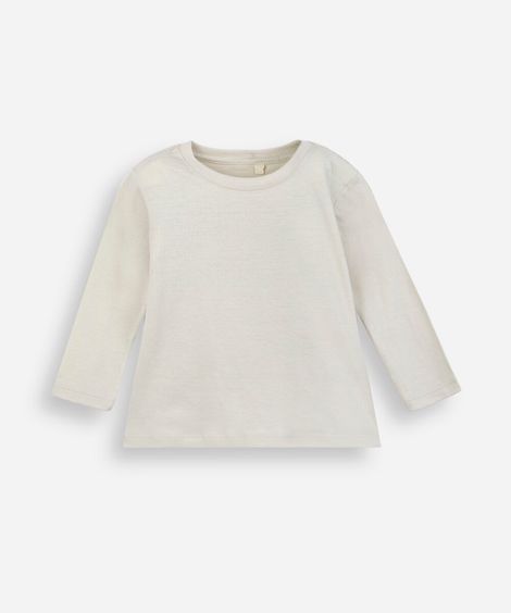 camiseta de algodão infantil bege
