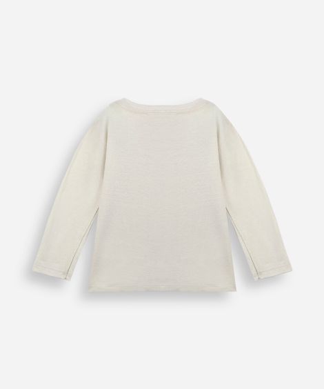 camiseta de algodão infantil bege