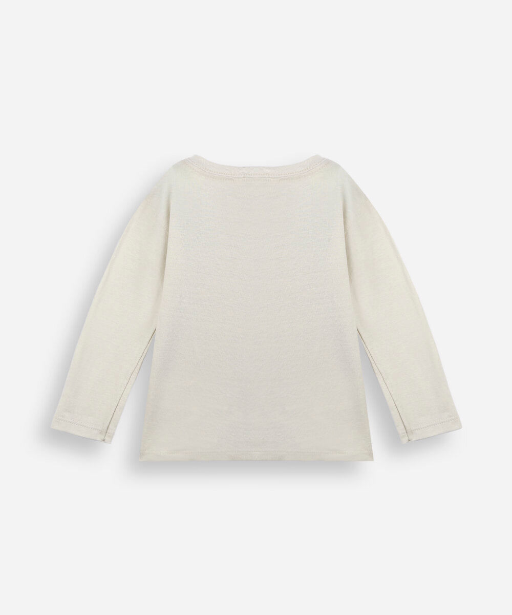 camiseta de algodão infantil bege