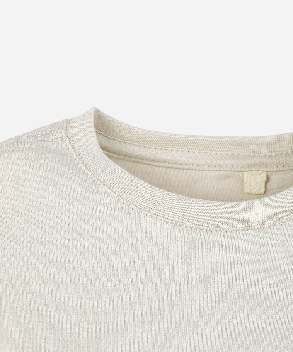camiseta de algodão infantil bege
