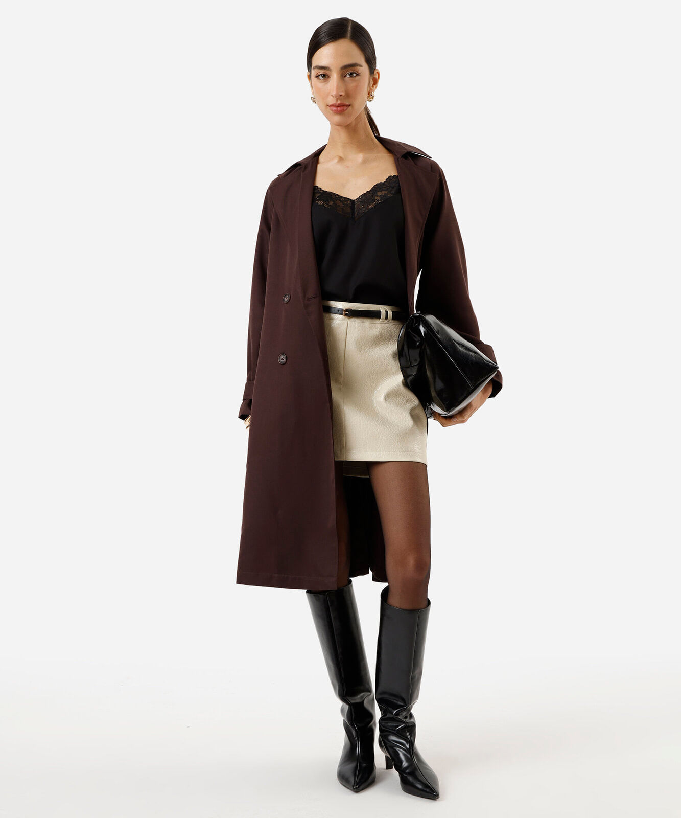 regata alça fina feminina com renda acetinada preto