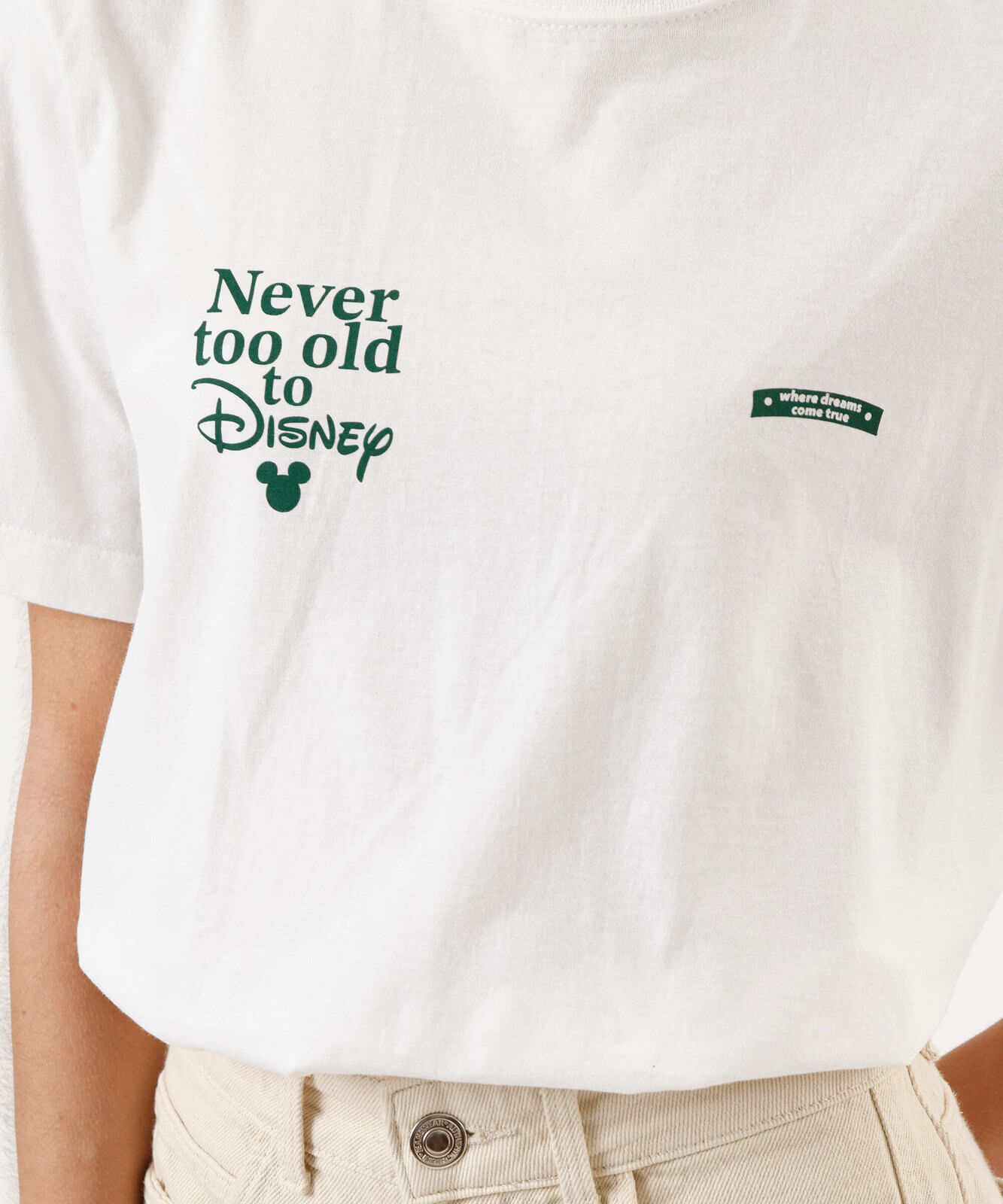 camiseta feminina flocado disney off white