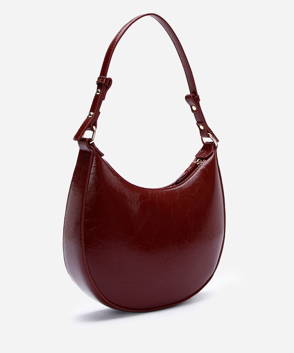 bolsa baguete alça fina vinho