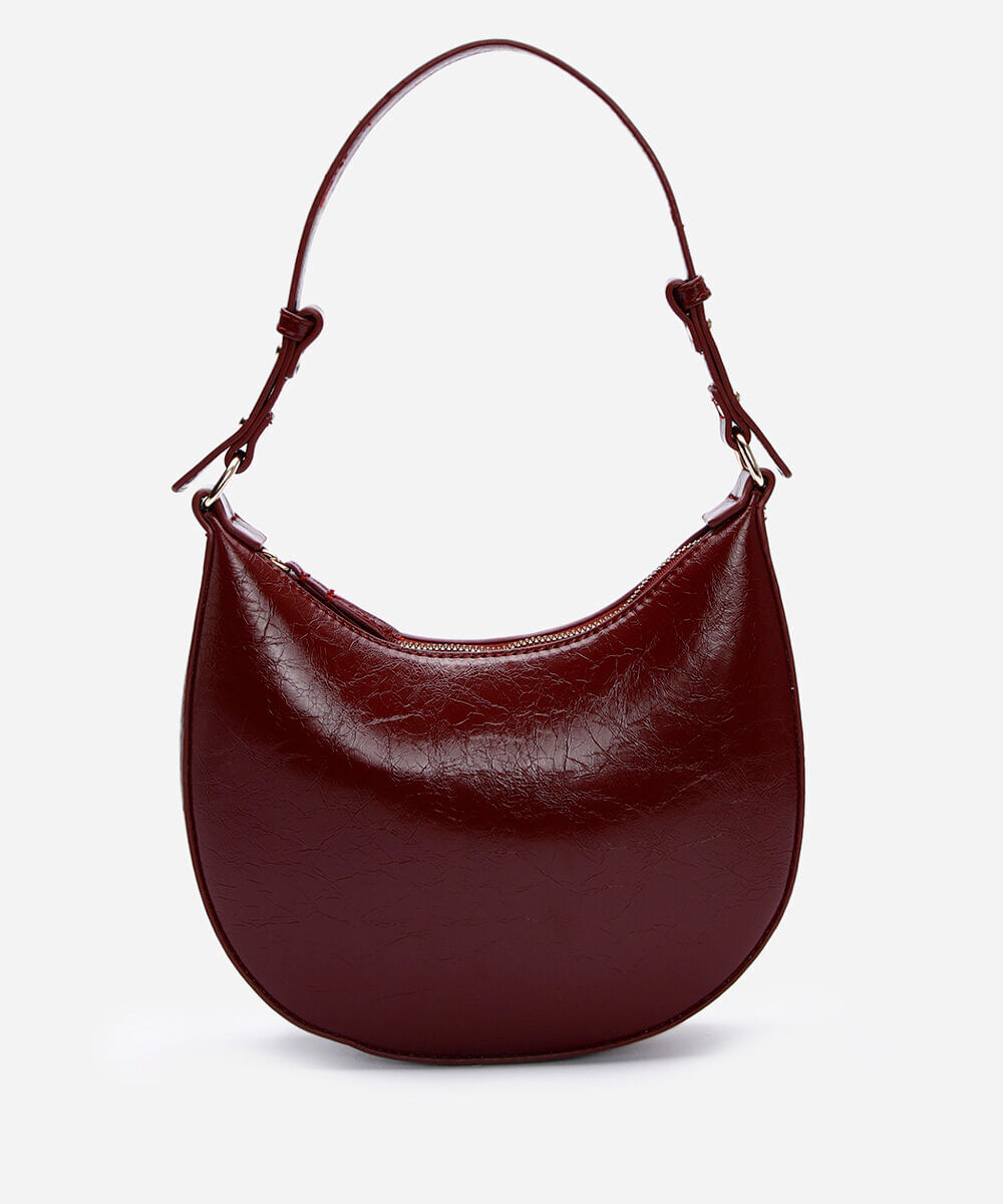 bolsa baguete alça fina vinho