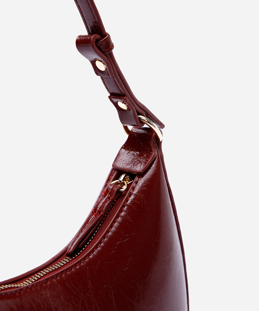 bolsa baguete alça fina vinho