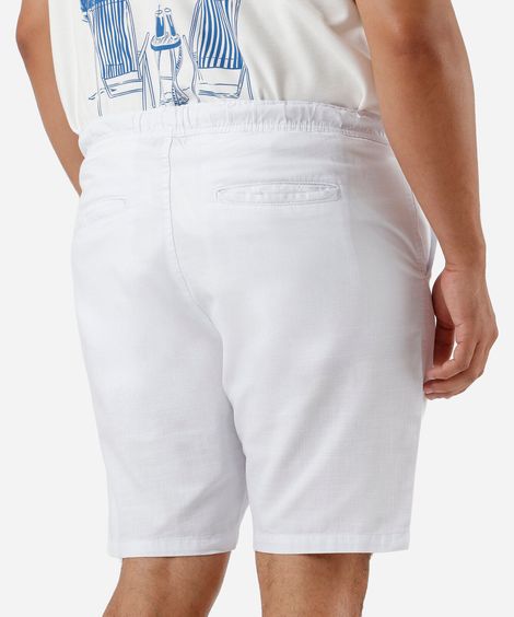 bermuda masculina plus size com cordão branca