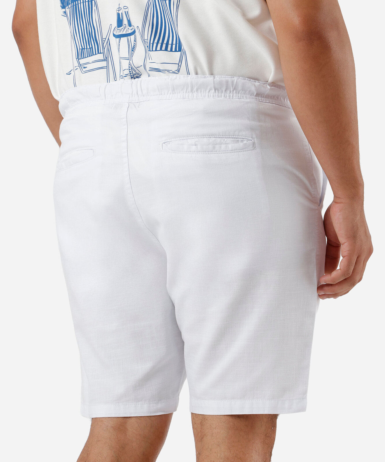 bermuda masculina plus size com cordão branca