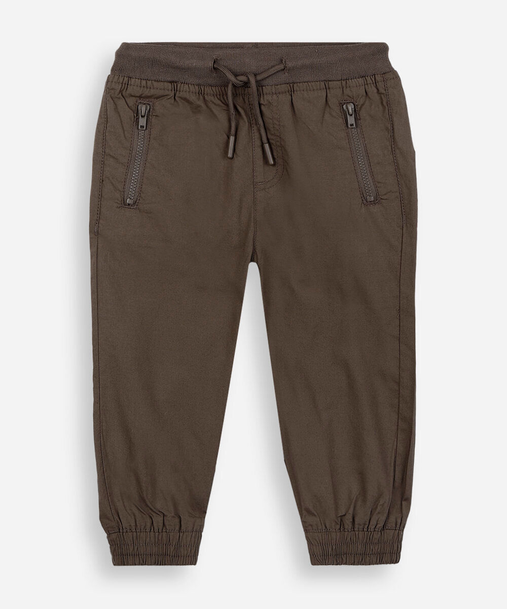 calça jogger de sarja infantil marrom
