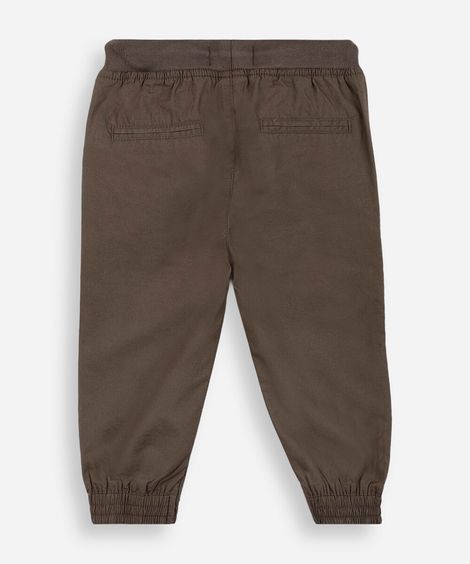 calça jogger de sarja infantil marrom