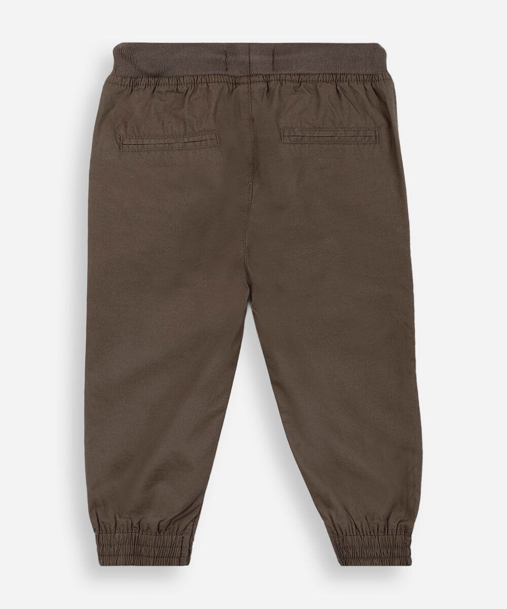 calça jogger de sarja infantil marrom