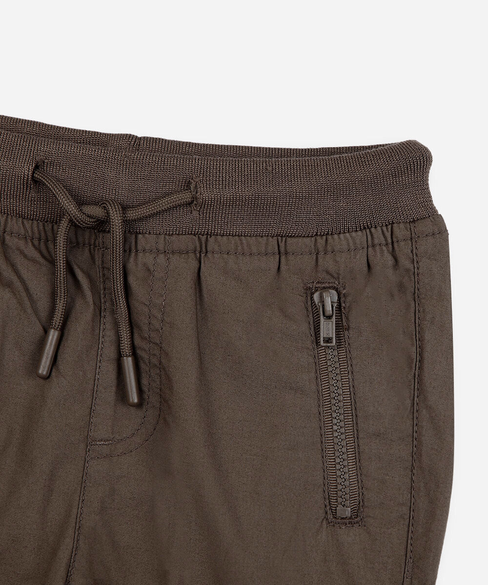 calça jogger de sarja infantil marrom